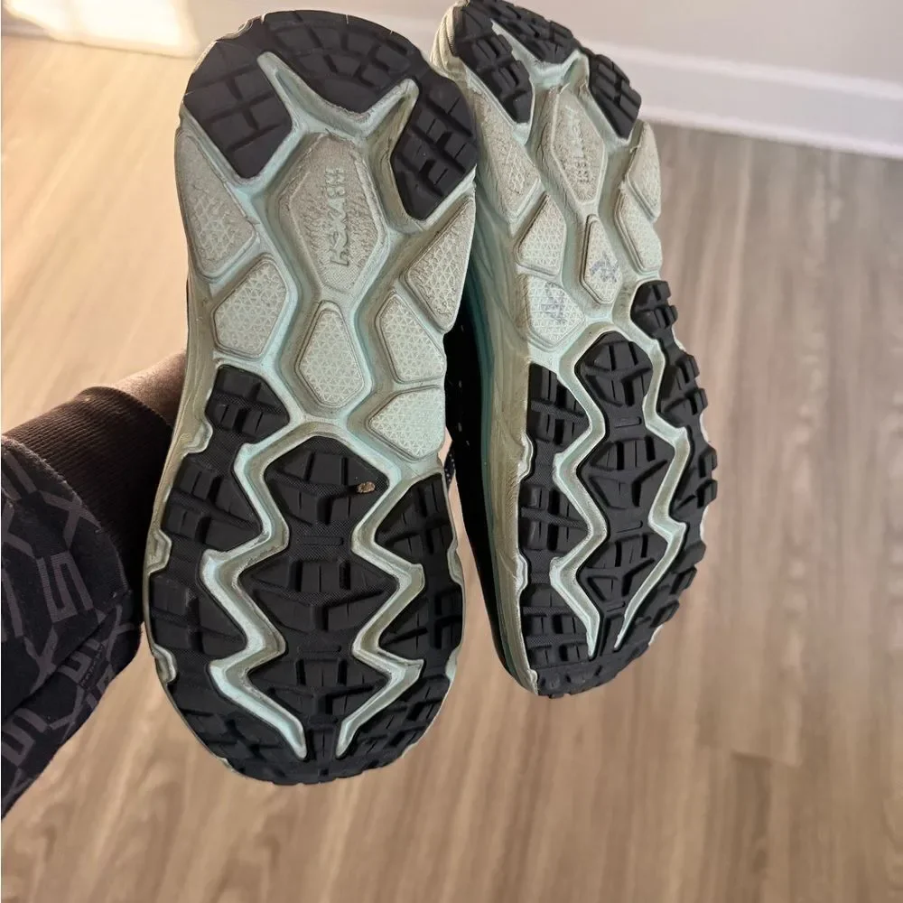 Hoka Women's Black and Teal Athletic Shoes